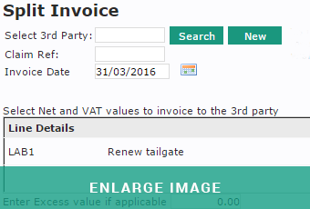 MAM Software Autowork Online invoice insurance split