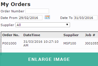 MAM Software Autowork Online supplier order history