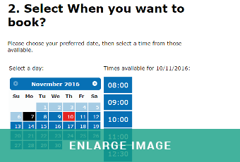 MAM Software Online MOT booking module