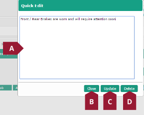 Modify the text then click update
