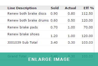 mam software autowork online technician time margin report