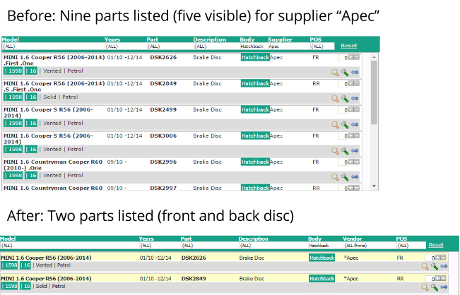 Autocat v8 data results in tighter part to vehicle matching