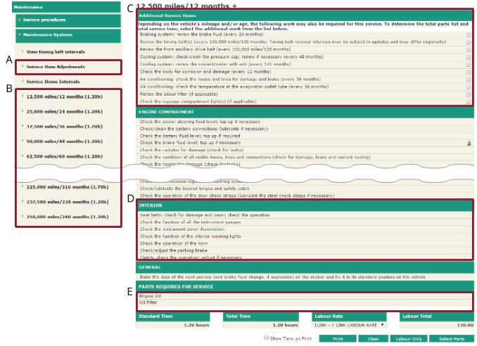 The Service Schedule screen has been improved, allowing for easier viewing