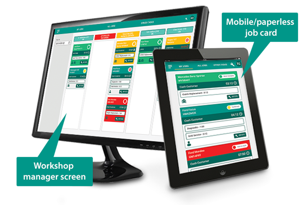 TeamView management and job card screens TeamView