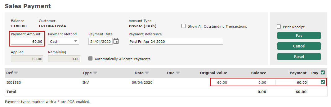 Paying an existing transaction (Method one)